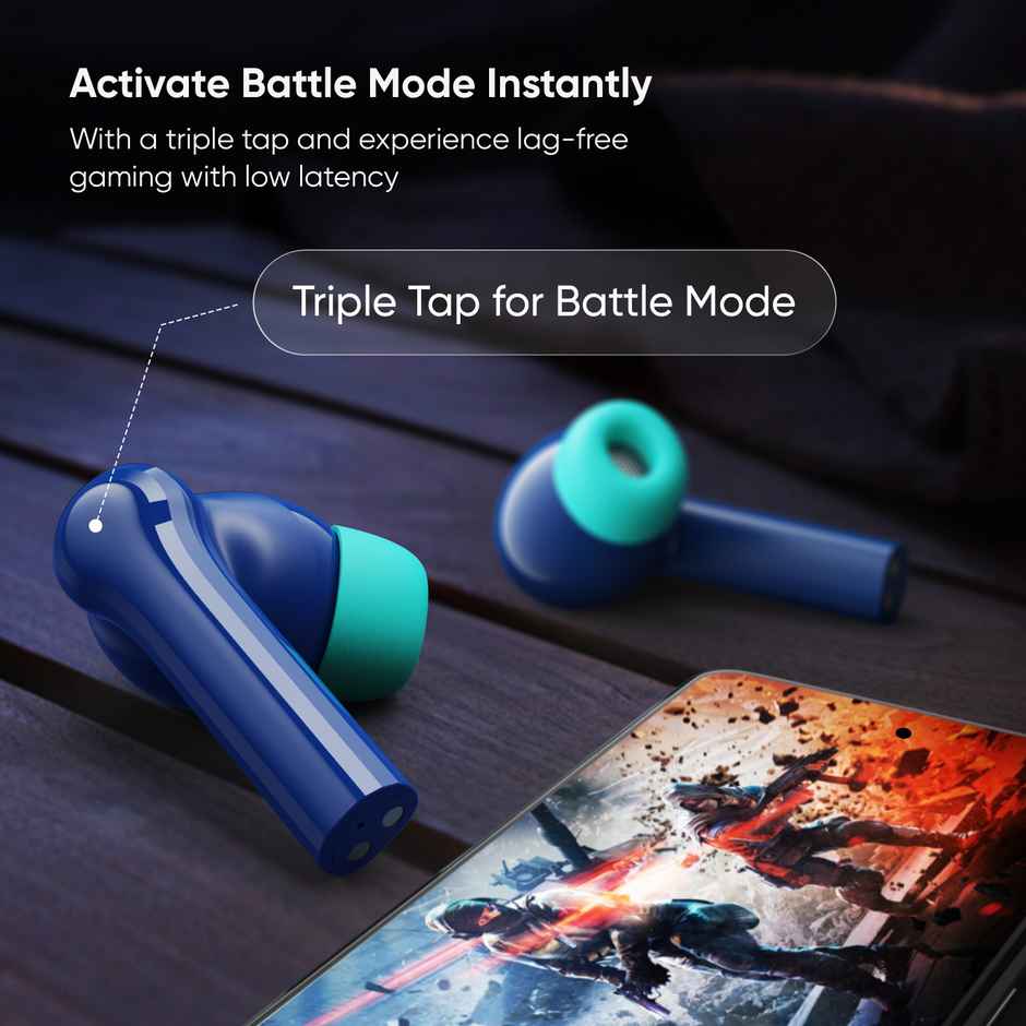 Mivi DuoPods D4 TWS | Rich Bass |50H Playtime | AI ENC | 13 mm | 5.3 BT | Blue | True Wireless