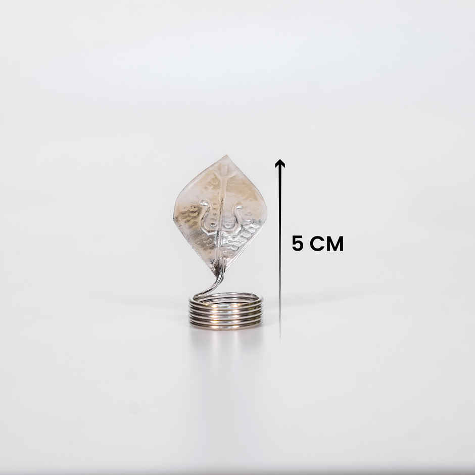 White Metal Snake Idol for Puja & Home Temple | 1.5 Inch | Svasti