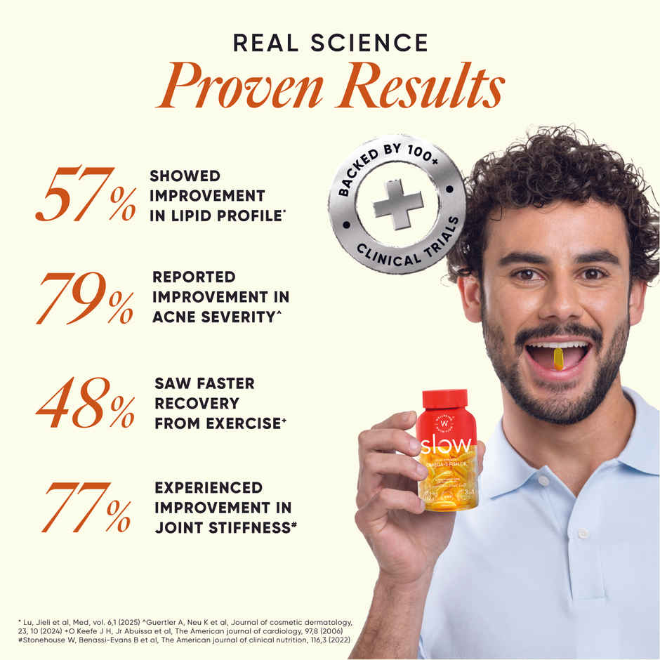 Wellbeing Nutrition Slow Triple Strength Omega-3 Fish Oil, Curcumin Extract For Brain,Joint & Heart