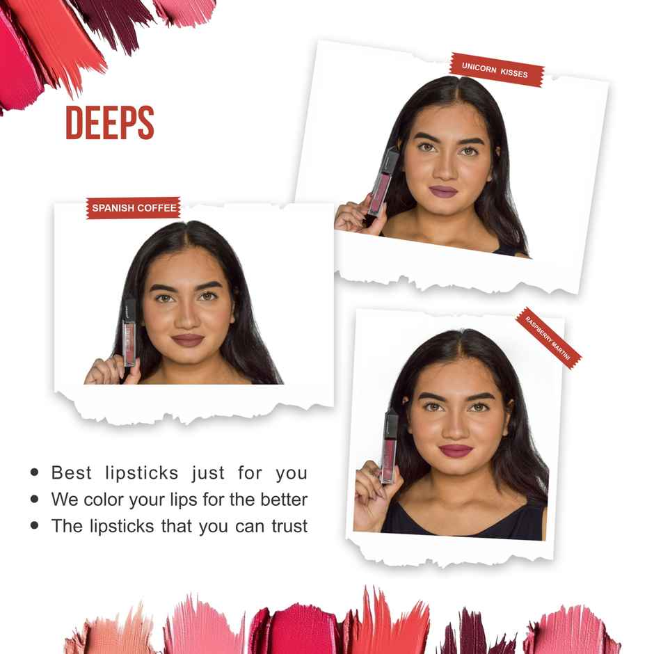 Love Earth Liquid Mousse Matte Lipstick | Deeps | Pack of 3