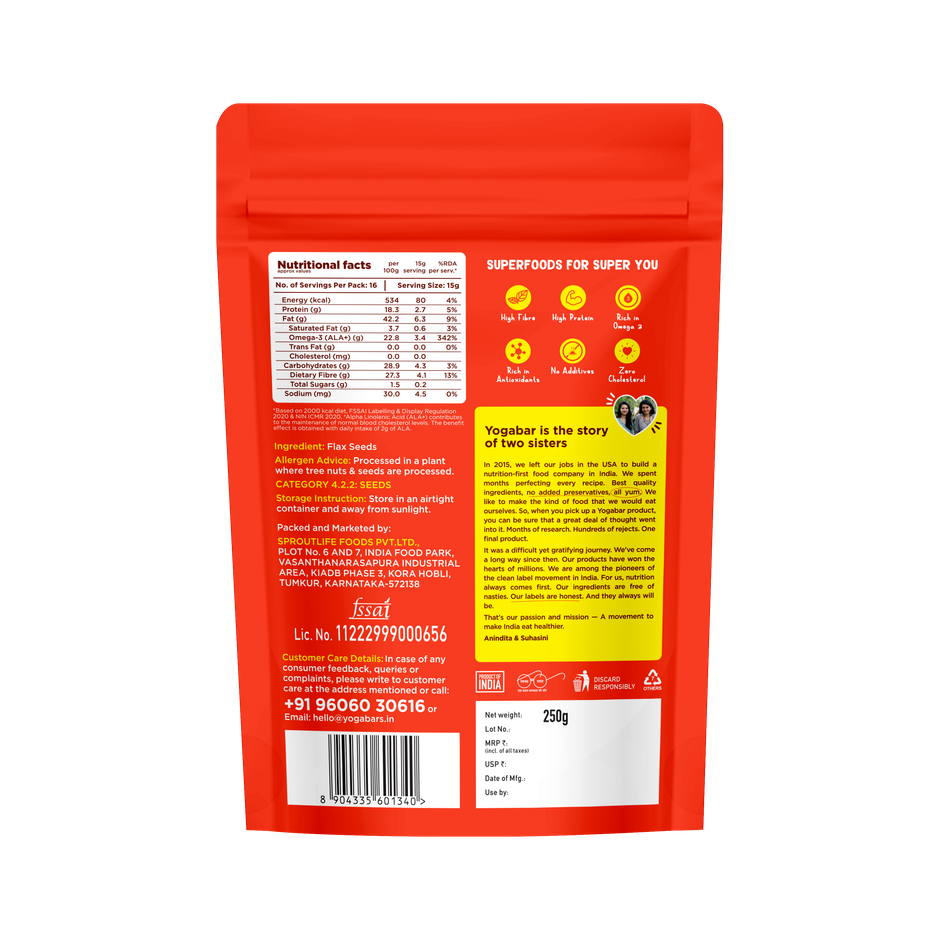 Yoga Bar FlaxSeeds | Rich in Omega-3 & Antioxidants
