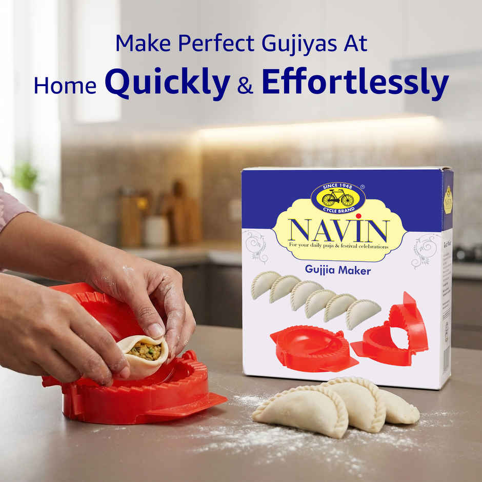 Navin Instant Gujiya Maker | Easy Seal & Shape Mould for Homemade Gujiya | Cycle