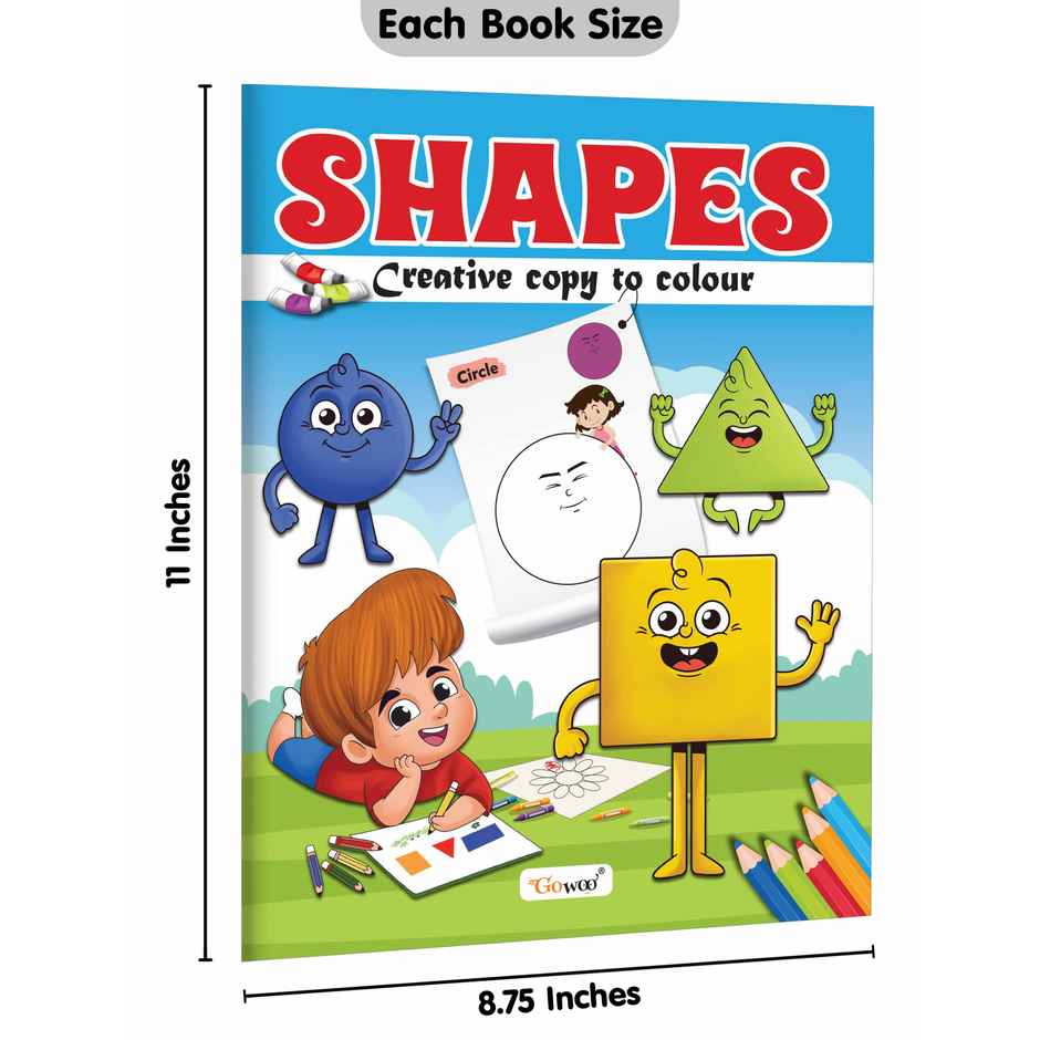Shapes | Objects and Fairy - Creative Copy to Colour Book -toddlers Colouring Book - Pack of 3