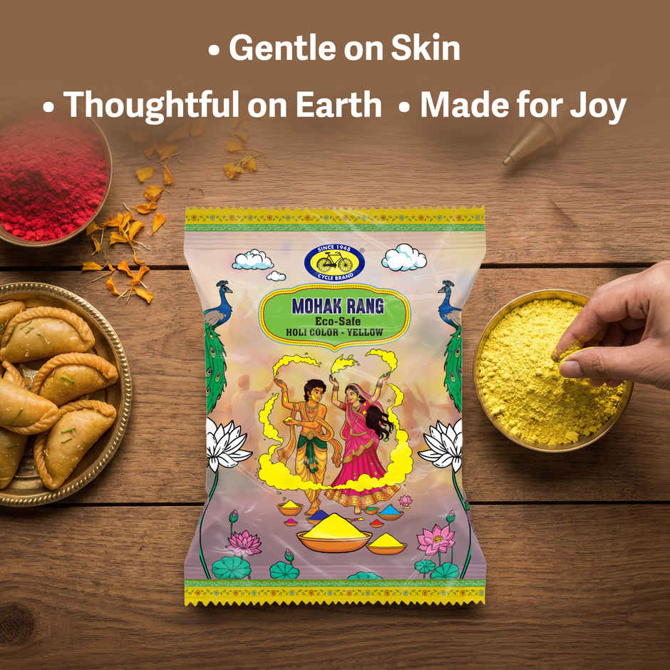 Mohak Rang Eco-Safe Holi Colour Yellow | Cycle