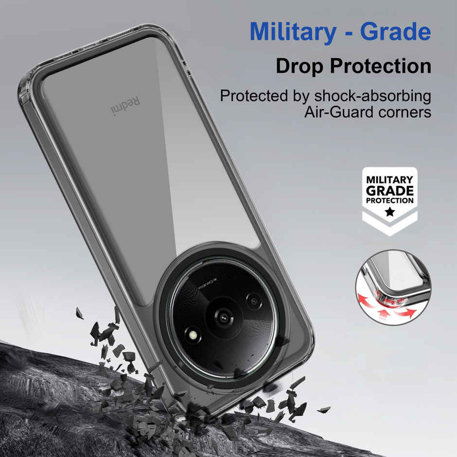 Zapcase Back Cover for Poco C61 | Space-Black