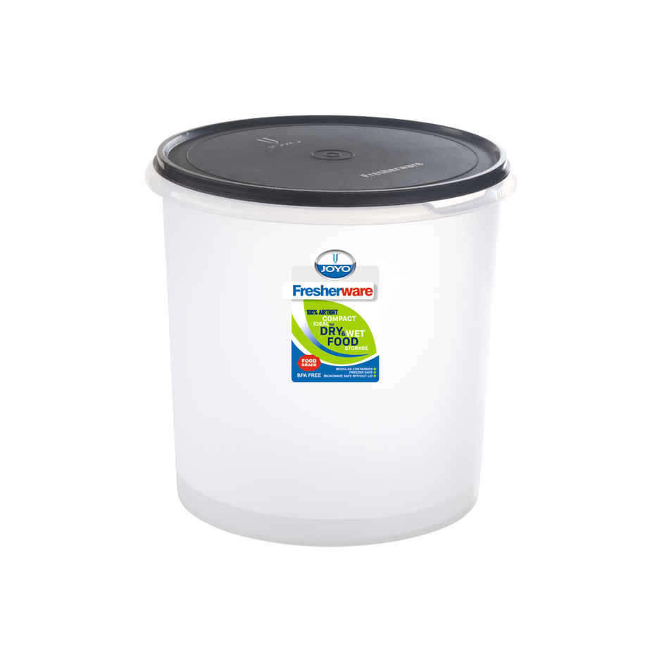 Joyo Fresherware Round Plastic Containers|Bpa Free|For Rice, Dal, Atta & Flour-15 Ltr-Assorted