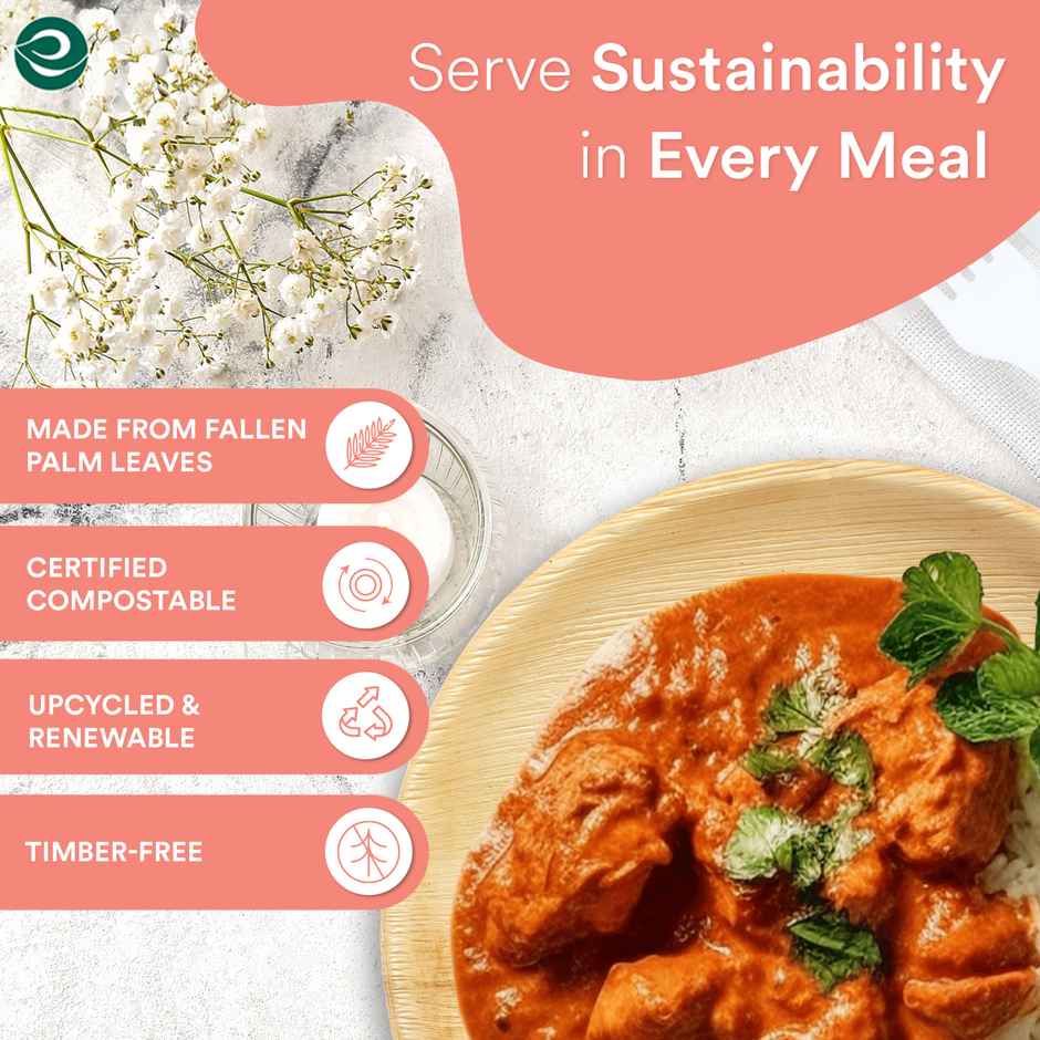 Palm Leaf Plate | Round | 10 inch | 10 Count | Eco Soul