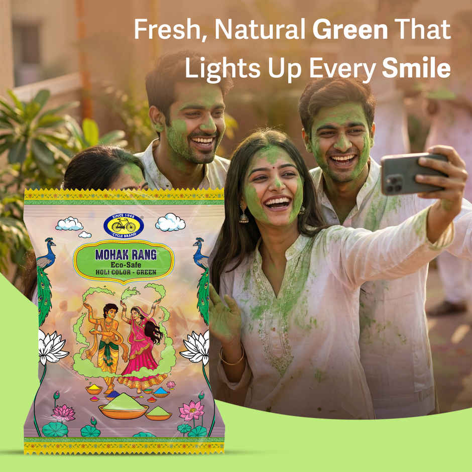 Mohak Rang Eco-Safe Holi Colour Green | Cycle