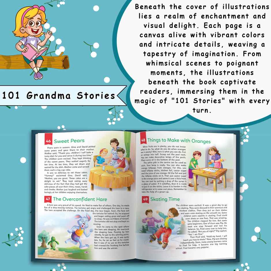 101 Grandma Stories | Ages 3-12 | Hardbound - Early Learning Storybook | Bedtime Stories for Kids