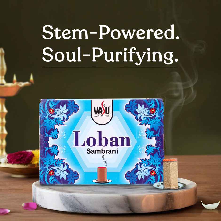 Pure Vasu Loban Stem Sambrani | Pack of 70 | Cycle