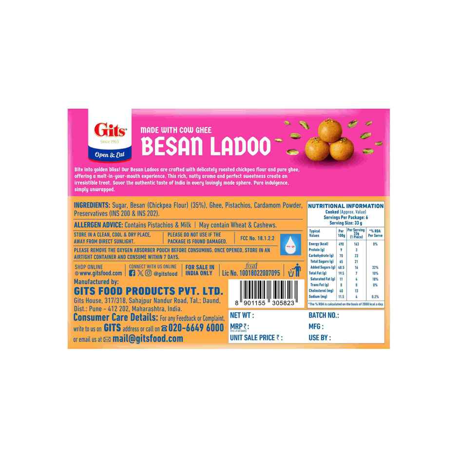Gits Besan Laddoo (200g) & Gits Kaju Katli (250g) Combo