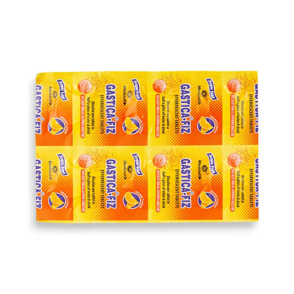 Gastica Fiz Orange Flavour Sugar Free Effervescent  Tablet