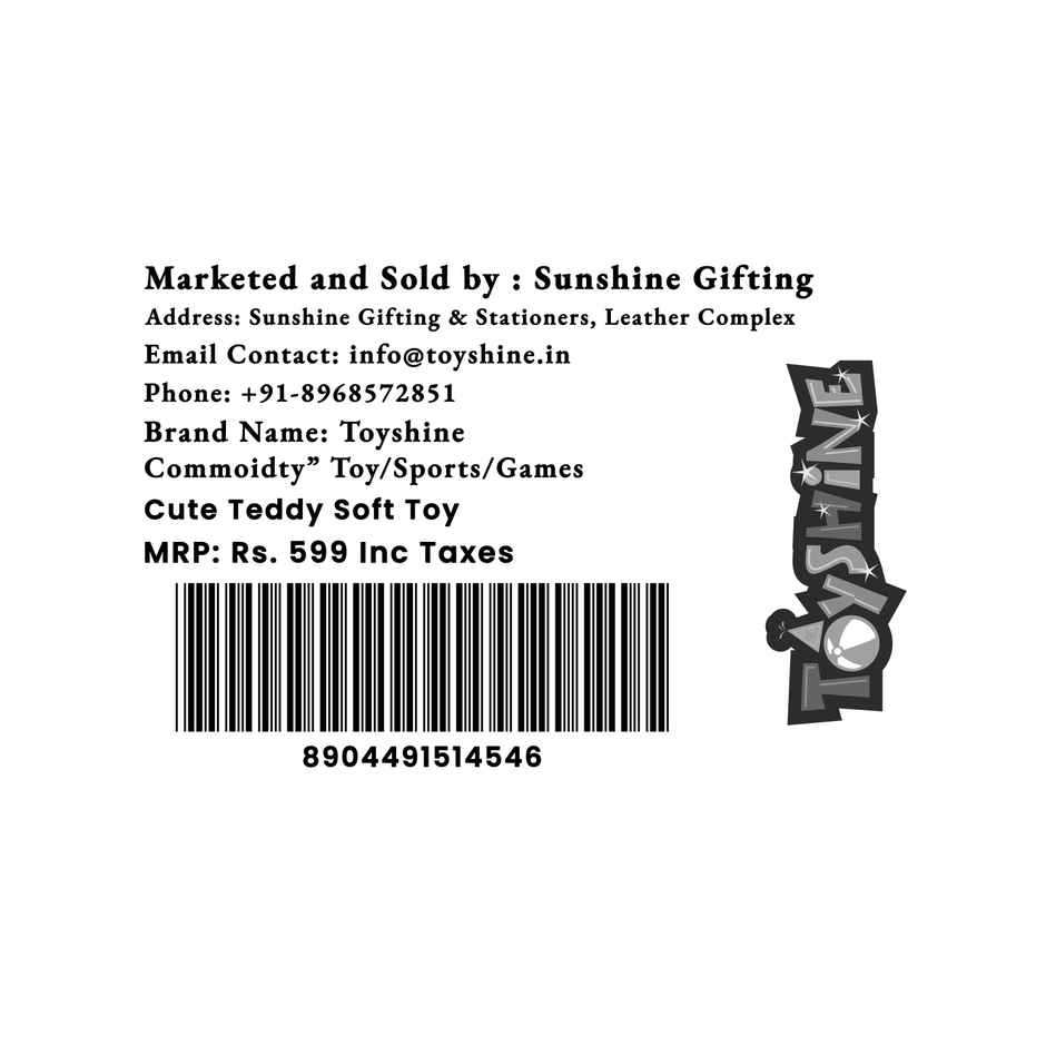 Spanker Teddy Soft Toy with Colourful Dungaree | Cute Kids Plush | White - 23 cm