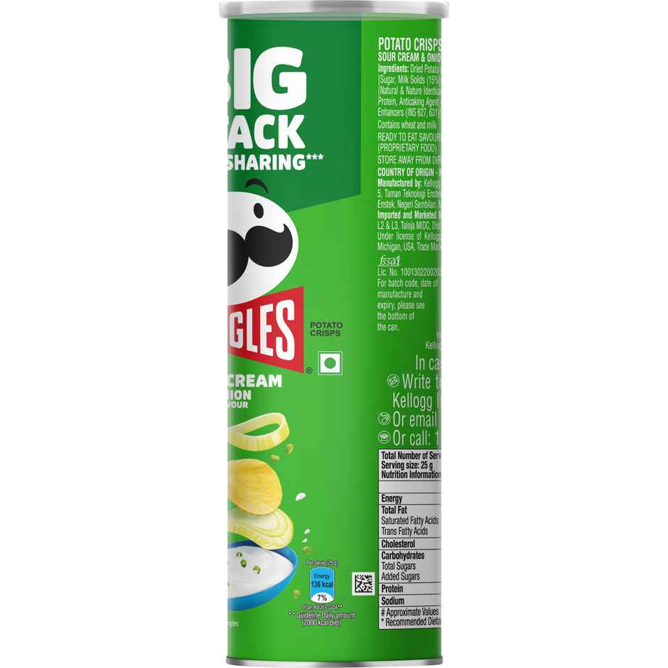 Pringles Potato Chips Sour Cream & Onion Flavour