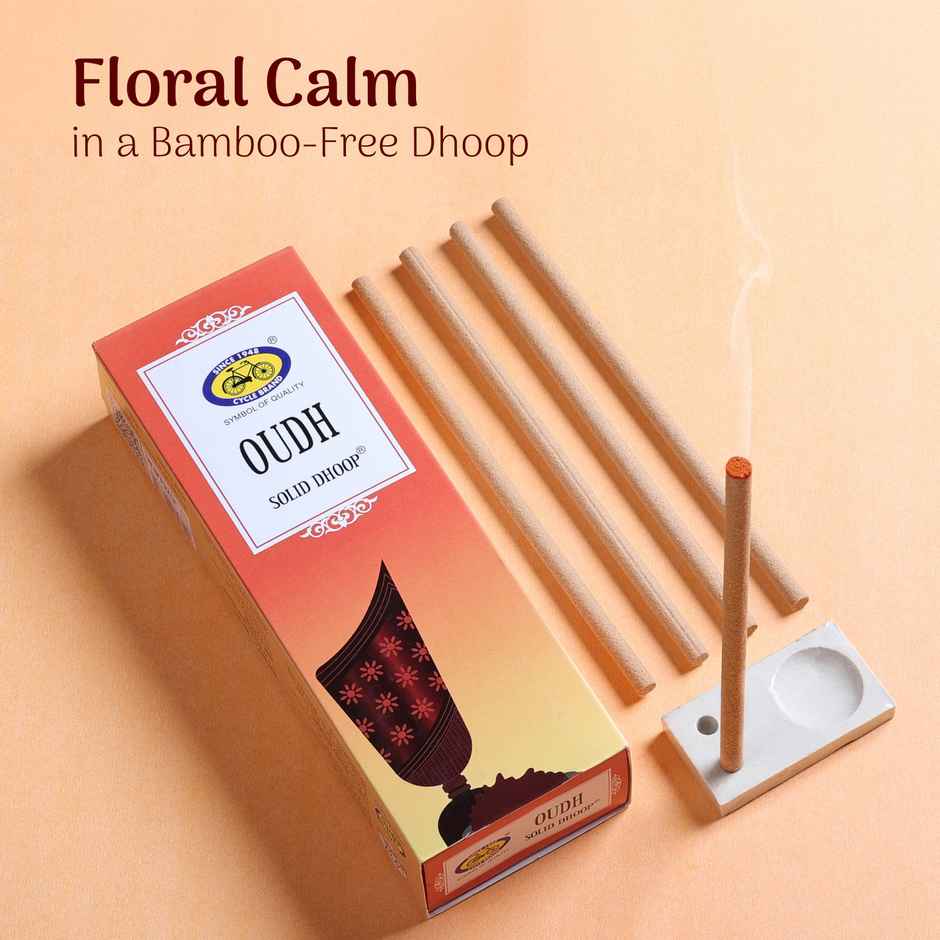 Pure Oudh Bambooless Solid Dhoop Stick | 6 Inch | Pack Of 50 Sticks | Cycle