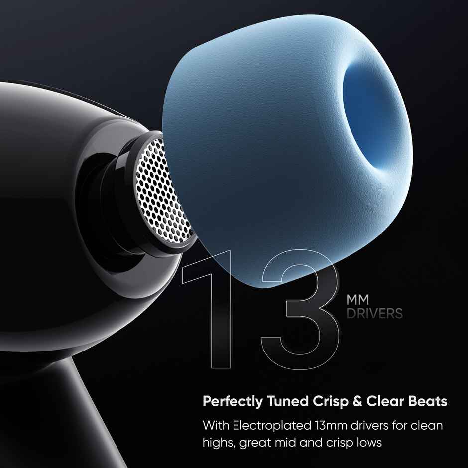 Mivi DuoPods D4 TWS | Rich Bass | 50H Playtime | AI ENC | 13 mm | 5.3 BT | Black | True Wireless