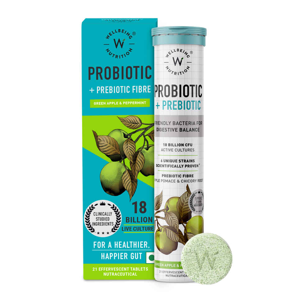 Wellbeing Nutrition Daily Probiotic + Prebiotic 18 Billion CFU, 6 Strains - 21 Effervescent