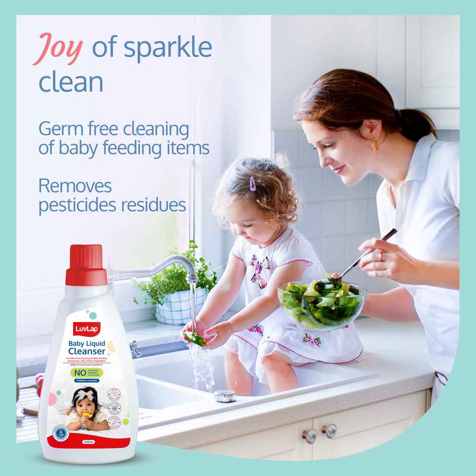 LuvLap Baby Liquid Cleanser Bottle- 1000ml, Kills 99.9% Germs, No harsh chemicals