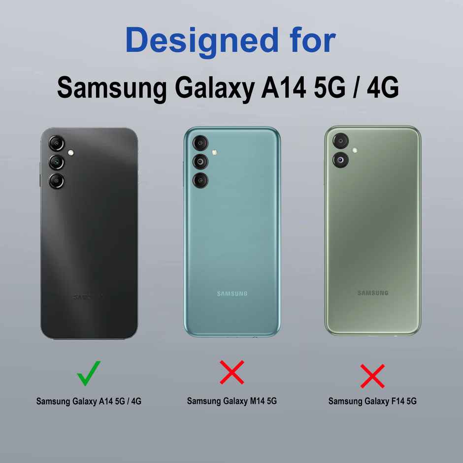 Zapcase Back Cover For Samsung Galaxy A14 5G (Space-Black)