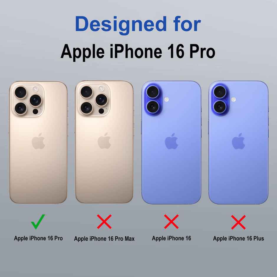 Zapcase Back Cover For Apple Iphone 16 Pro (MagSafe-Black)