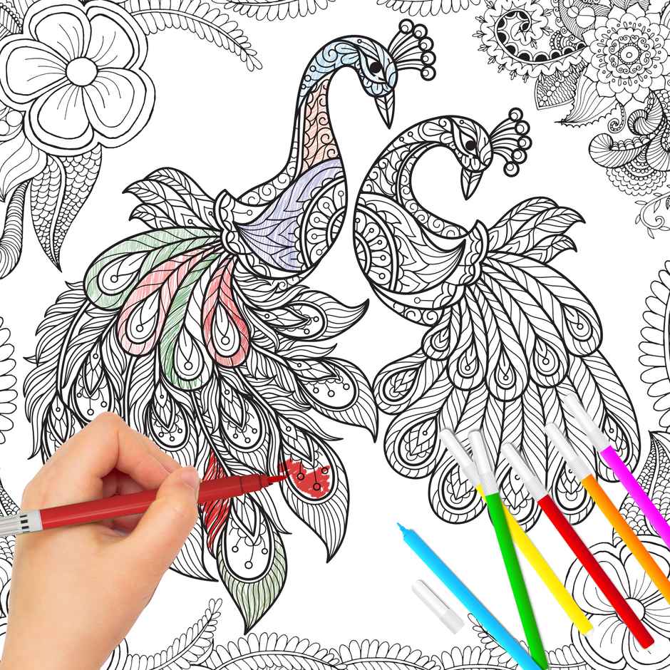 Art Therapy Animals & Birds Adult Colouring Book -colouring Book for Adults | Mindful Coloring Book