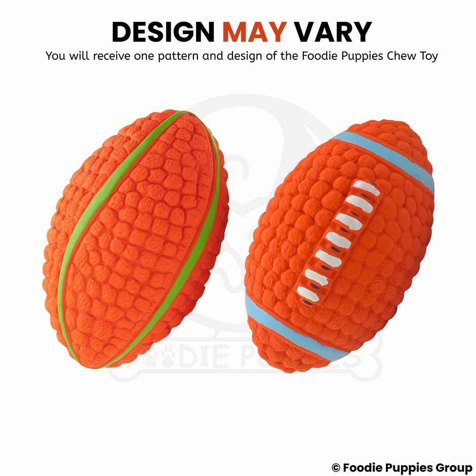 Foodie Puppies Latex Squeaky Dog Toy | Corn Rugby | Large