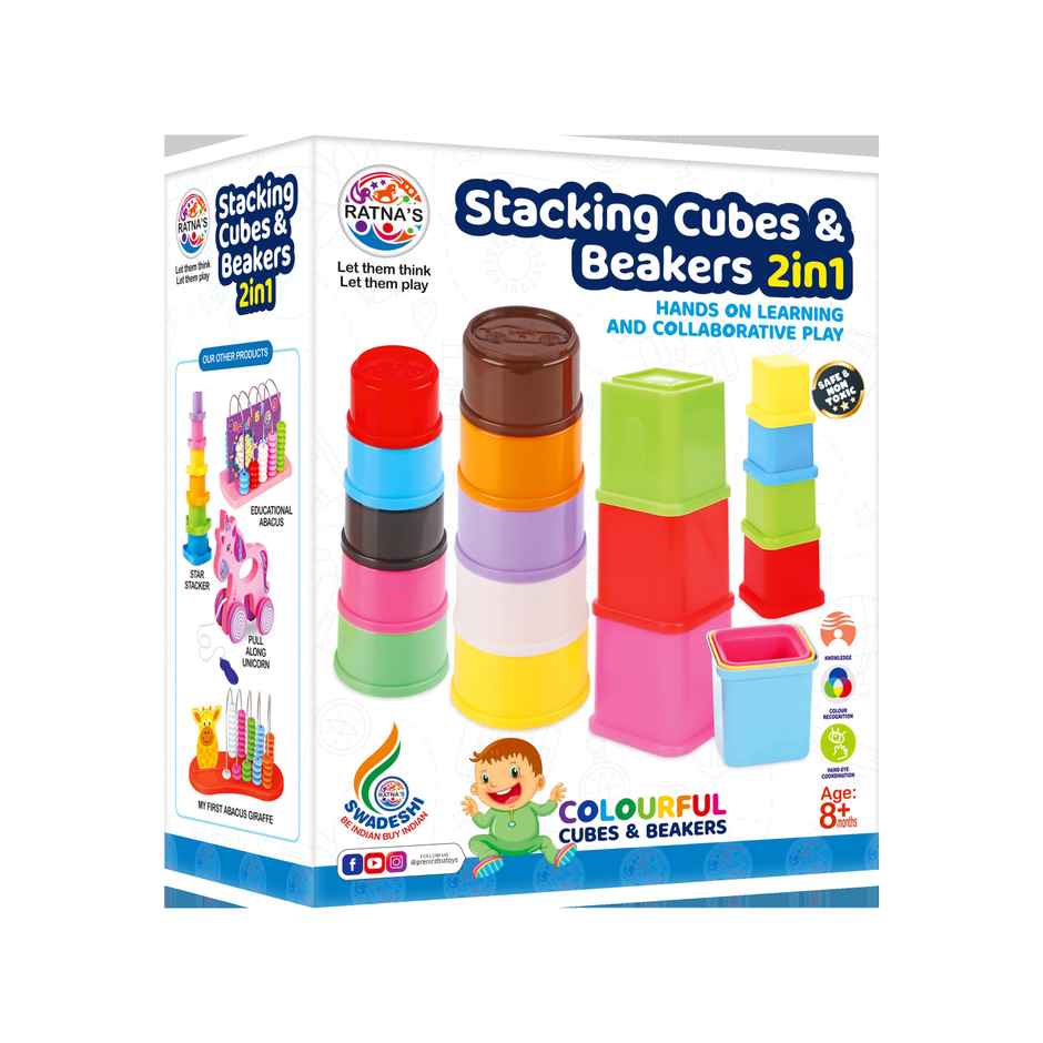 Ratna's Stacking Cubes And Beakers 2 In 1
