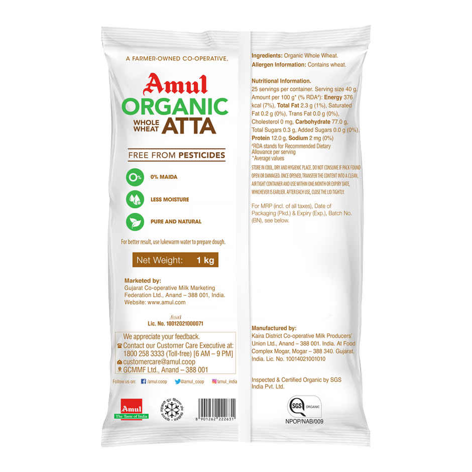 Amul Organic Whole Wheat Atta