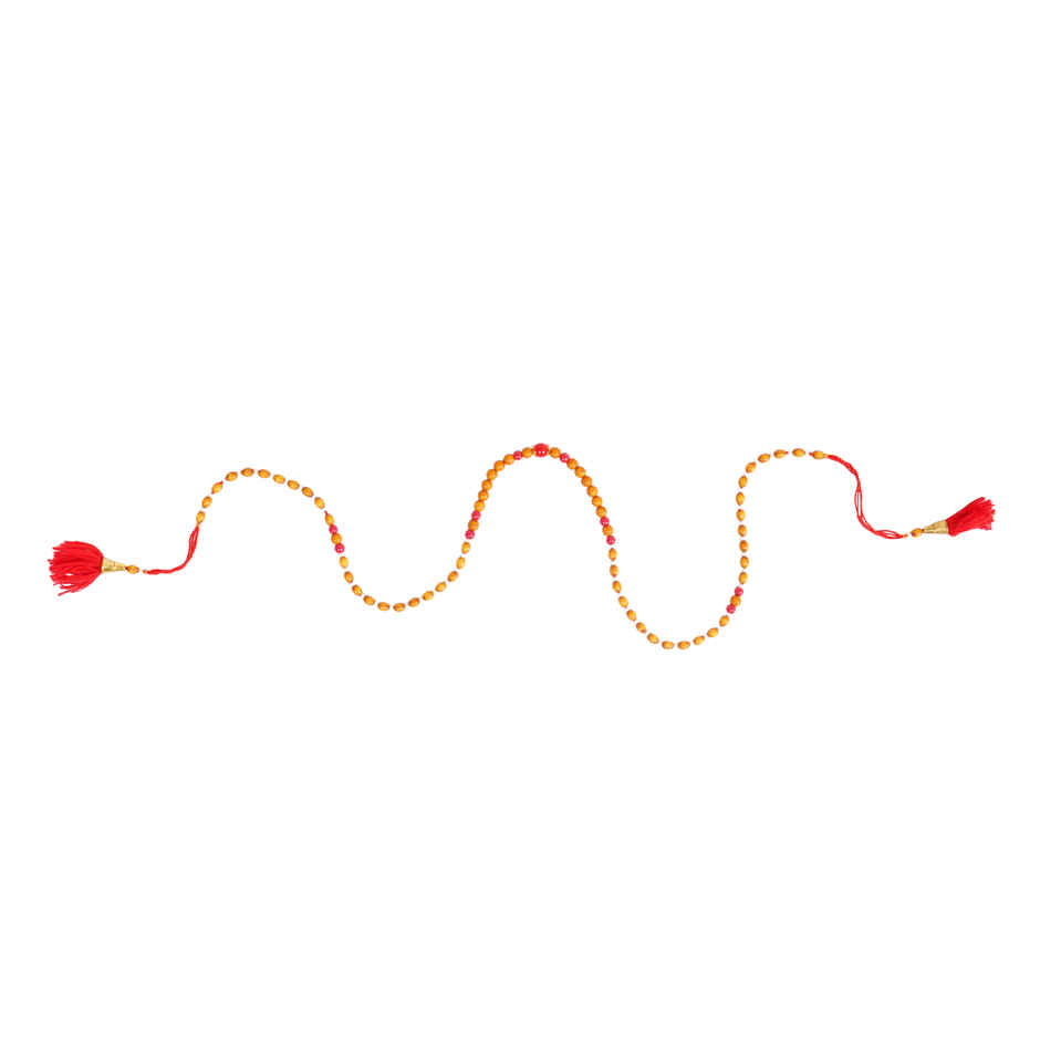 Pichai Mahakaal Wooden Finish Beads Rakhi - Rustic and Traditional