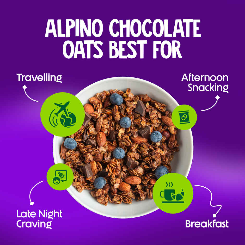 Alpino 25g High Protein Super Oats Chocolate with Almonds & Raisins | No Added Sugar & Salt