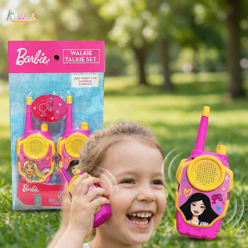 Kriiddaank Barbie Walkie Talkie for Kids 100 ft Range 2 Pack Battery Operated Communication Toy