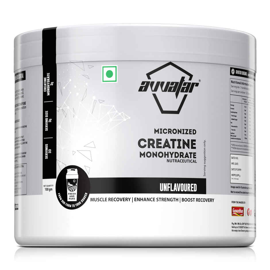 Avvatar Micronised Creatine Monohydrate Powder Unflavoured