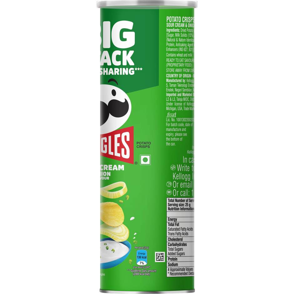 Pringles Potato Chips Sour Cream & Onion Flavour