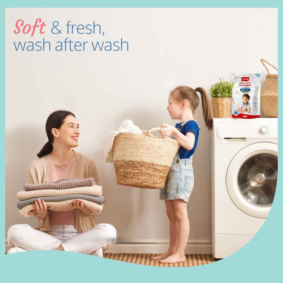 LuvLap Baby Laundry Detergent Refill pack- 1000ml, Safe for baby skin, Enriched in Aloe Vera