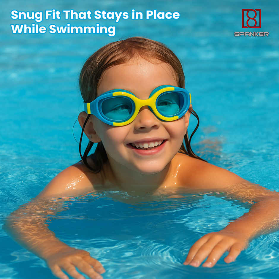 Spanker Sports Kids Swimming Goggles, Anti-Fog UV Lens with Soft Strap Boys