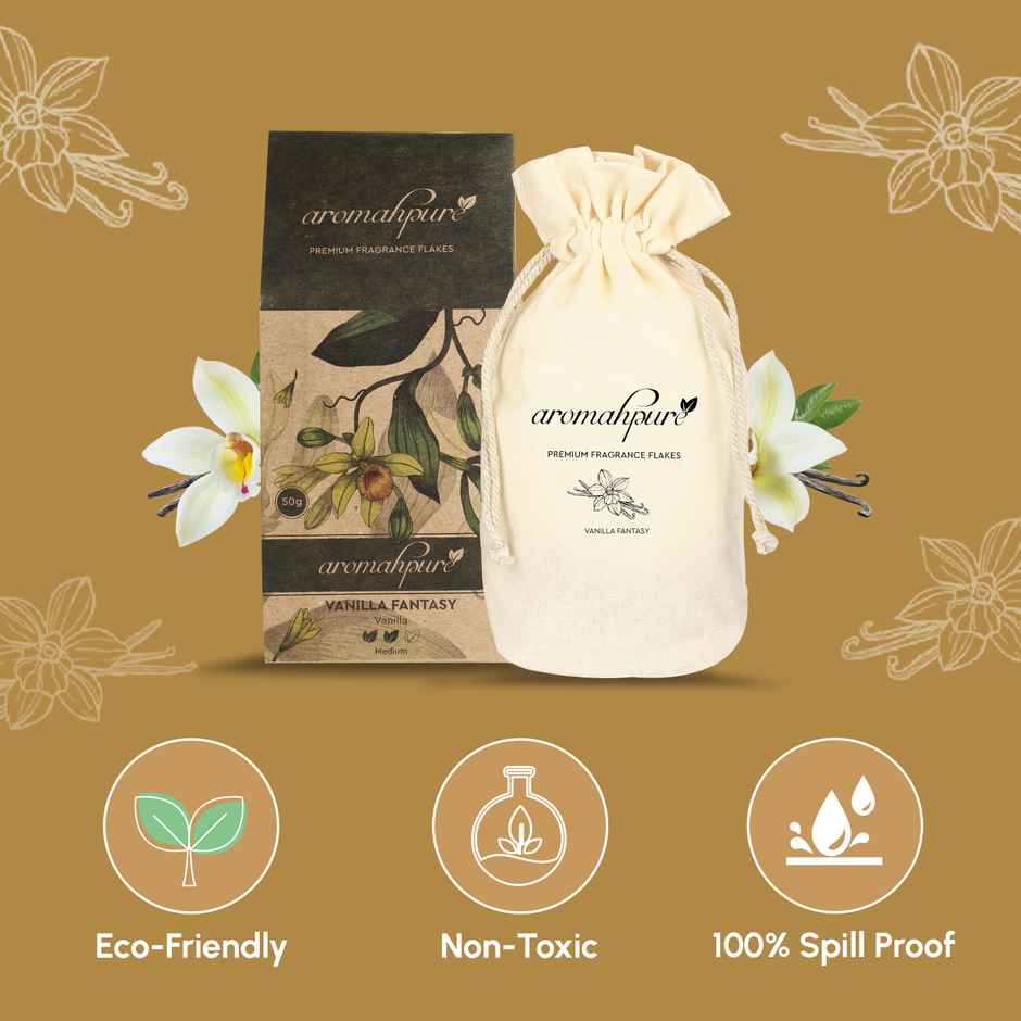 Aromahpure Premium Car Perfume Fragrance Flakes - Vanilla Fantasy | Last Upto 30 days