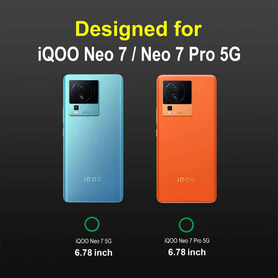 Zapcase Back Cover for iQOO Neo 7 5G | iQOO Neo 7 Pro | Magic-Black