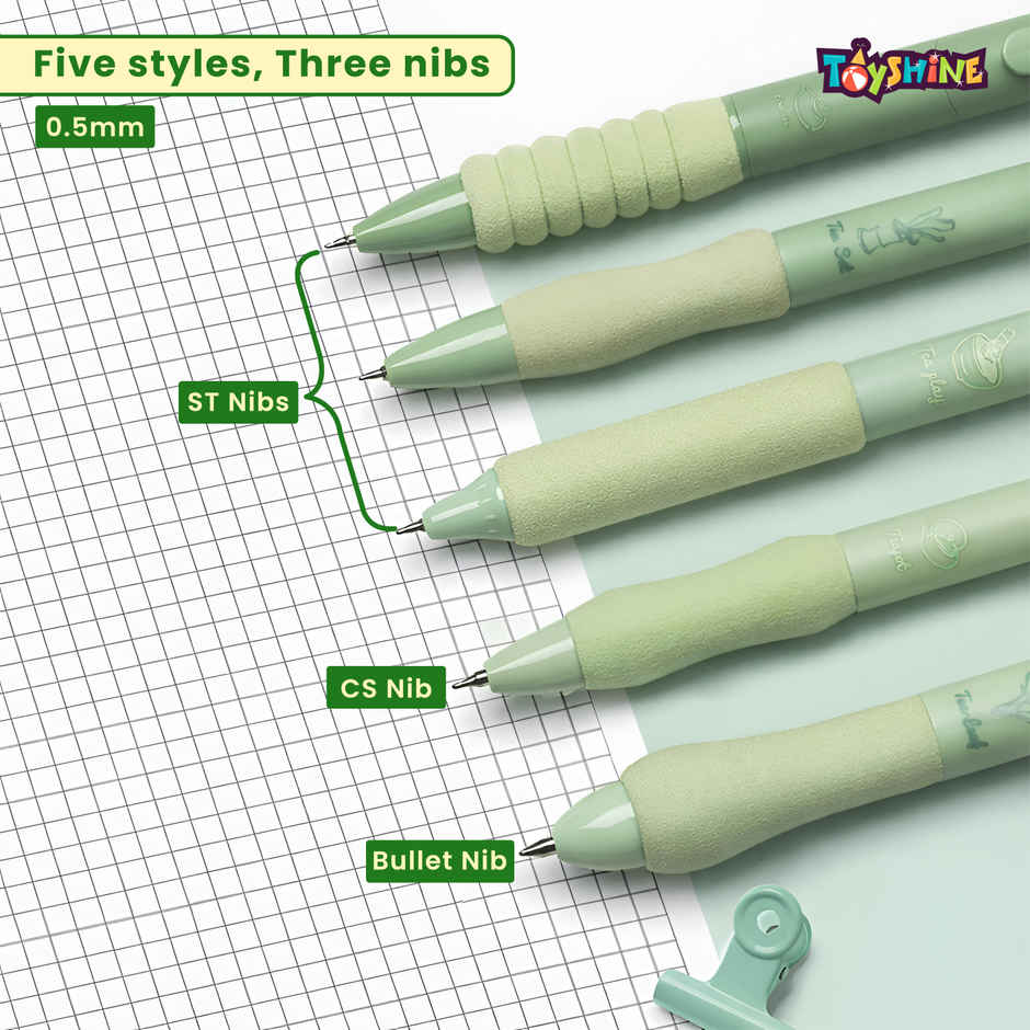 Toyshine 0.5mm Gel Pen | Soft Grip Smooth Writing Pens | Green