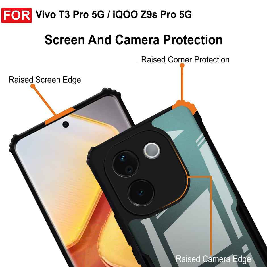 Zapcase Back Cover for Vivo T3 Pro 5G | Matte-Black