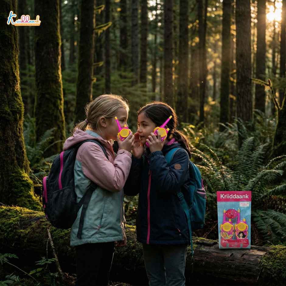 Kriiddaank Barbie Walkie Talkie for Kids 100 ft Range 2 Pack Battery Operated Communication Toy
