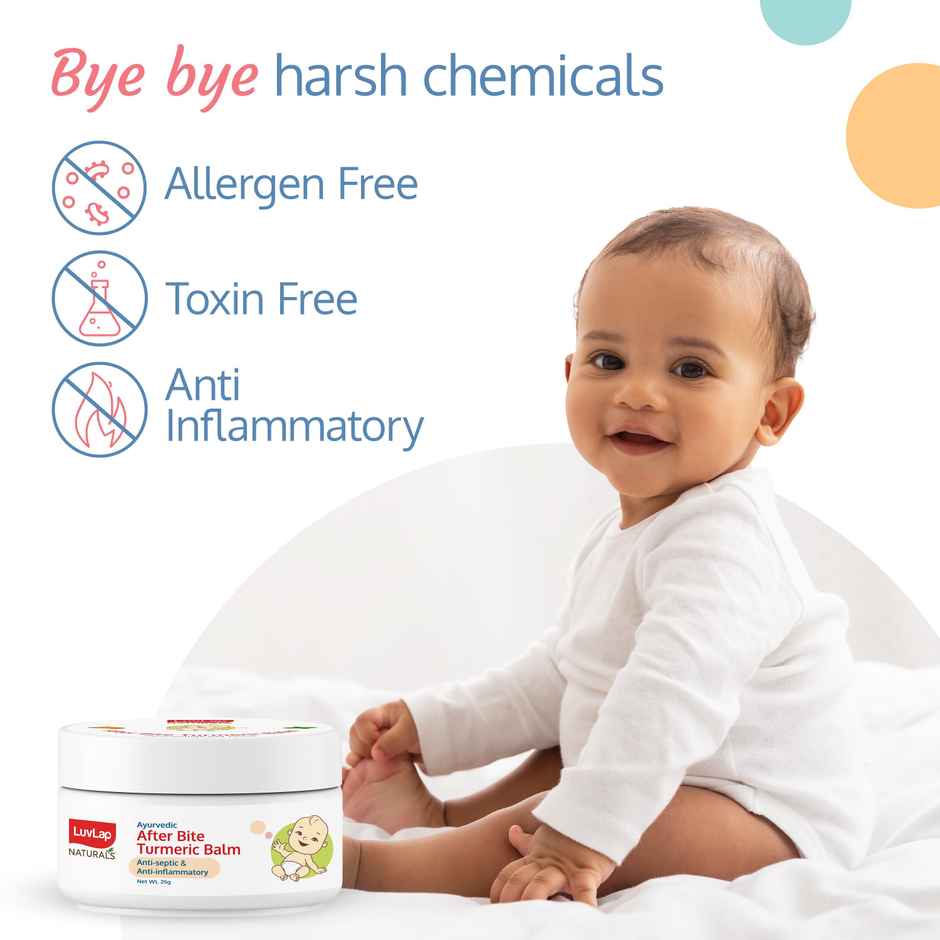 LuvLap After Bite Ayurvedic Turmeric Balm, Gives relief from Mosquito & insect Bites, 25g