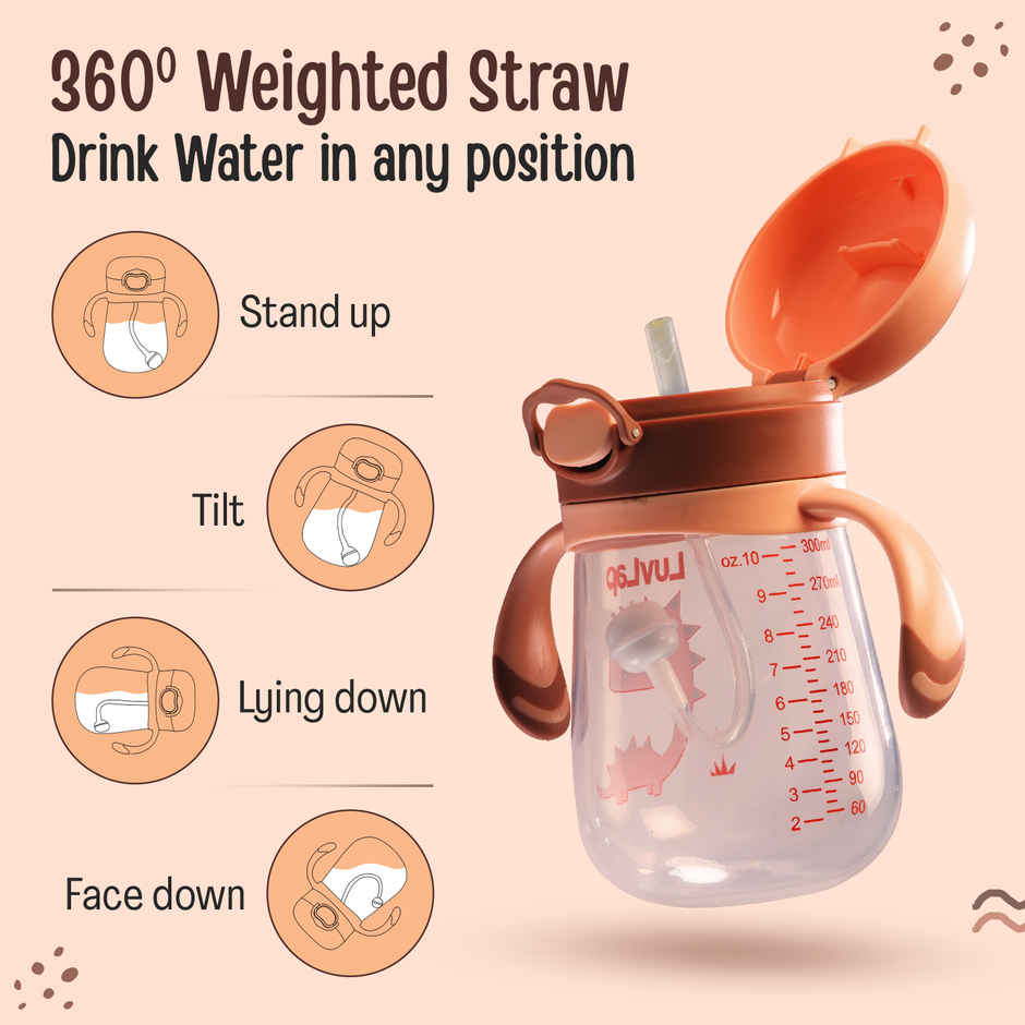 Luvlap Straw Sipper Cup with Handle | 300 ml