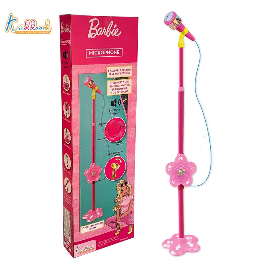 Kriiddaank Barbie Kids Microphone With Adjustable Stand MP3, Mic & Speaker Connection -106 cm