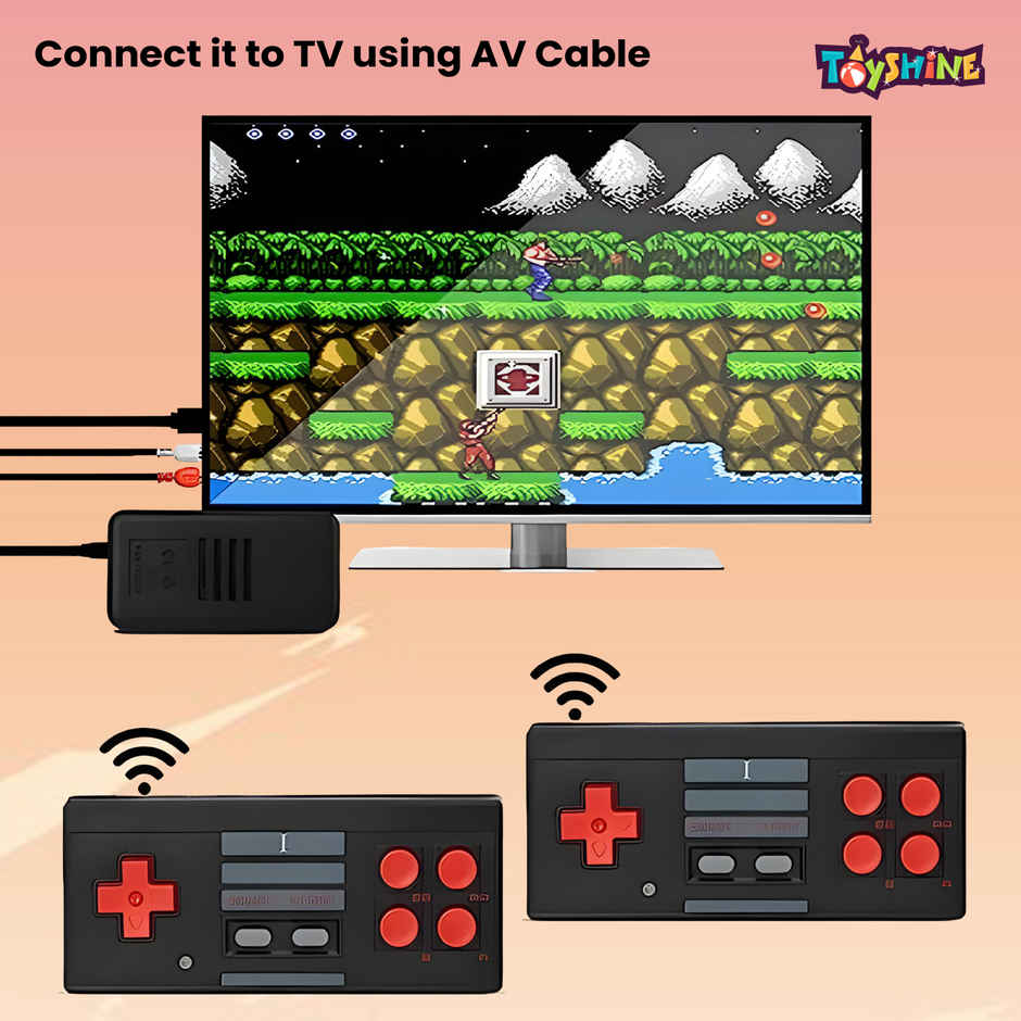 Toyshine Plug And Play Wireless Hd 1080P Tv Video Game For Kids Game Stick Dongle (Multicolor)