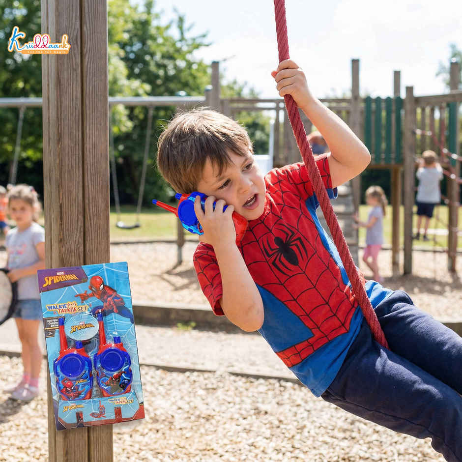 Kriiddaank Spiderman Walkie Talkie for Kids 100ft Range 2 Pack Battery Operated Communication Toy