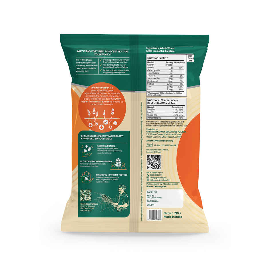Better Nutrition Wheat Atta | Biofortified - 2X Nutrition
