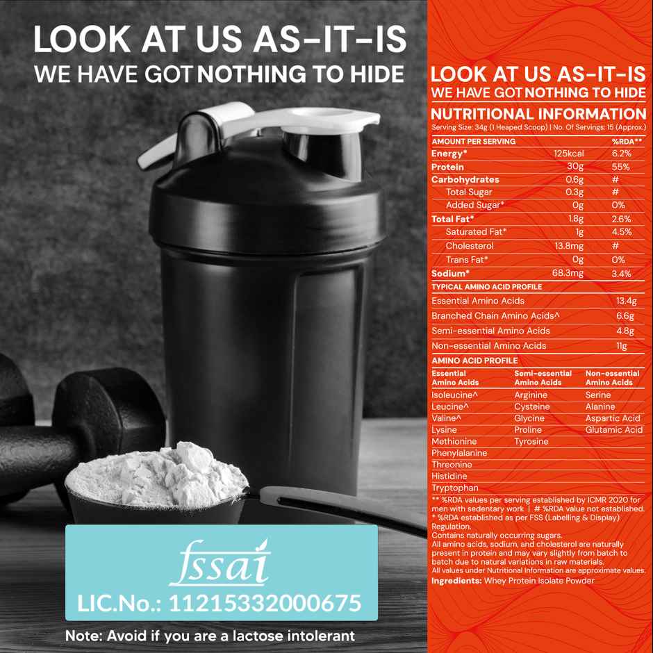 AS-IT-IS ONE Whey Protein Isolate 500g | Unflavoured