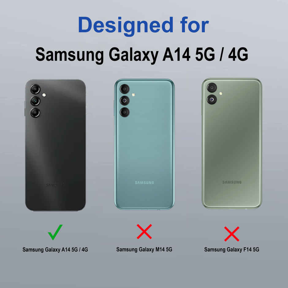 Zapcase Back Cover For Samsung Galaxy A14 5G (Space-Black)