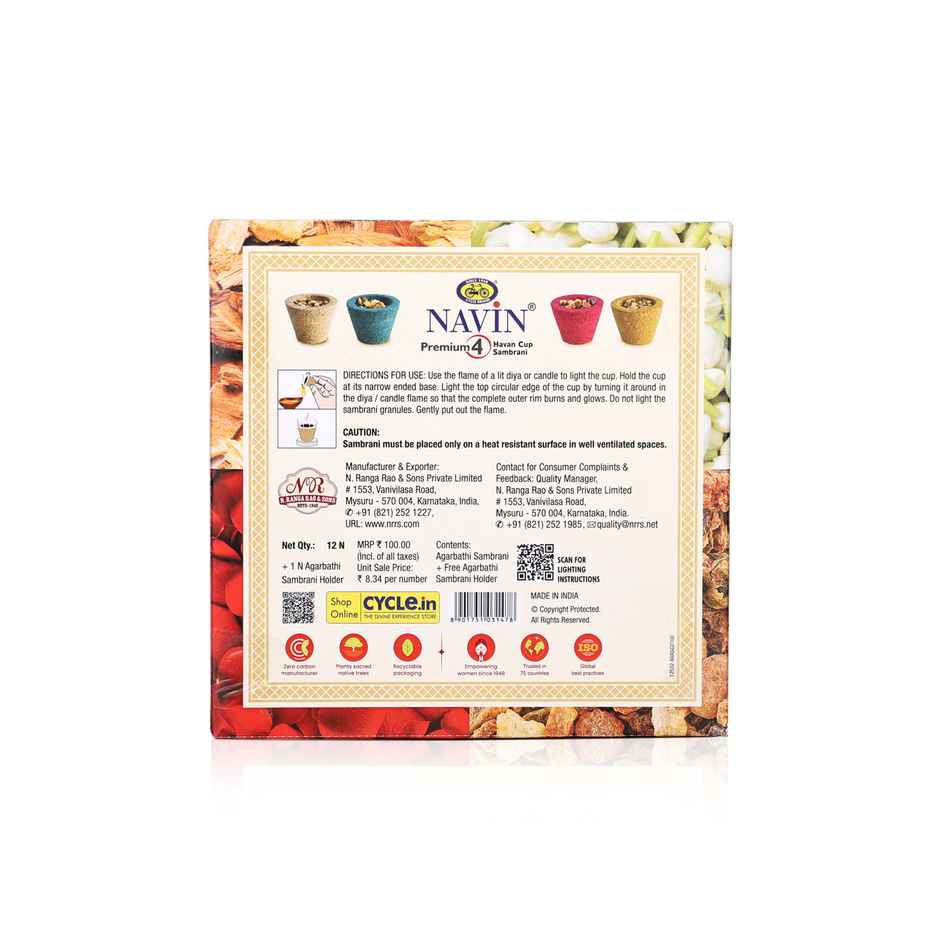 Cycle Navin 4-in-1 Havan Sambrani Cup Assorted Box