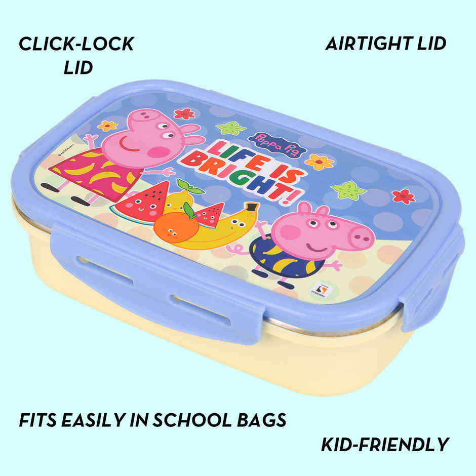 Striders Peppa Pig Single Compartment Lunch Box With Cutlerys Multicolor | 310 ml